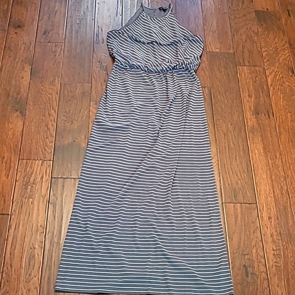 The Limited olive green striped maxi dress size Medium